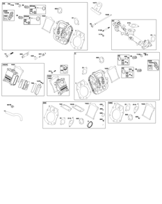 Cylinder Head Group Diagram and Parts List for 61G477-0005-J1 400000 - 699999 Briggs and Stratton Engine